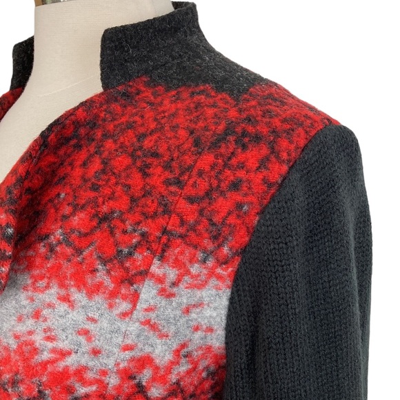 Wool Blend Open Front Long Cardigan Jacket - Picture 4 of 14